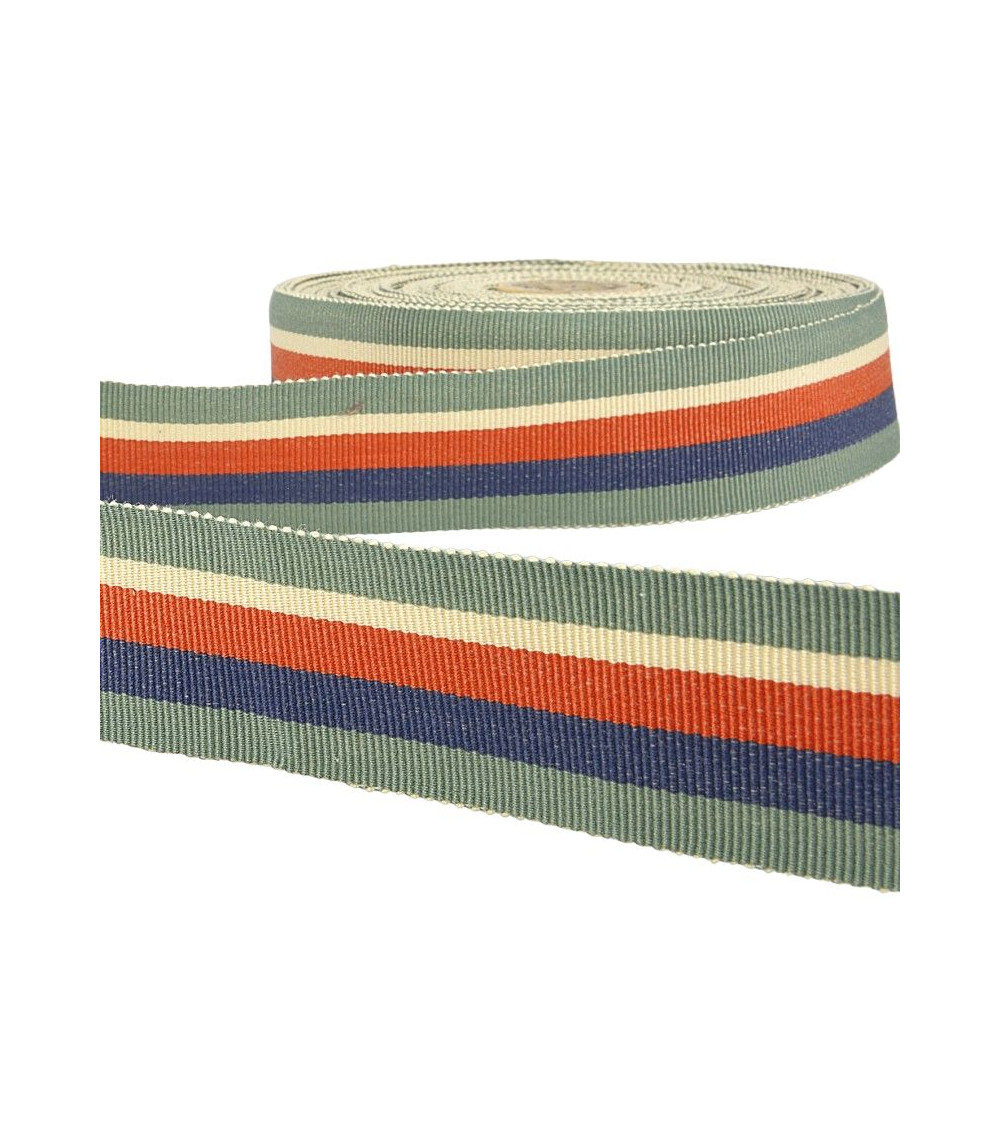 Diskette 25m grosgrain ribbon stripes Light khaki green
