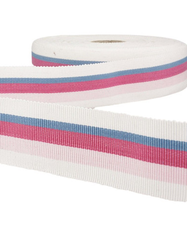 25m Floppy Disk Grosgrain Ribbon Stripes Light Pink