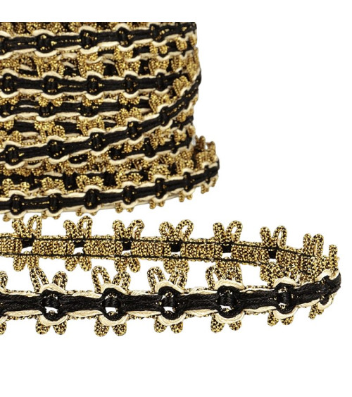 20m reel gold braid 18mm Black