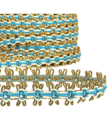 Bobina da 20 m di treccia d'oro da 18 mm Blu Acciaio