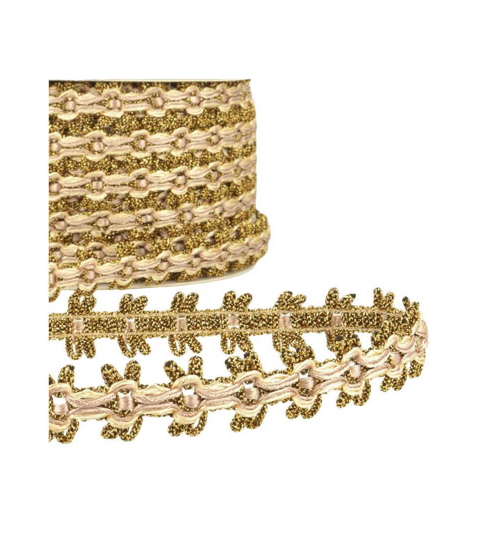 20m reel of 18mm Beige gold braid