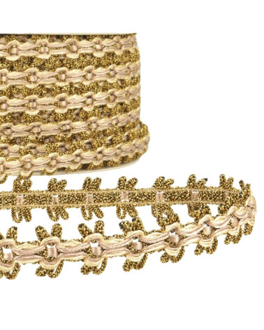 20m reel of 18mm Beige gold braid