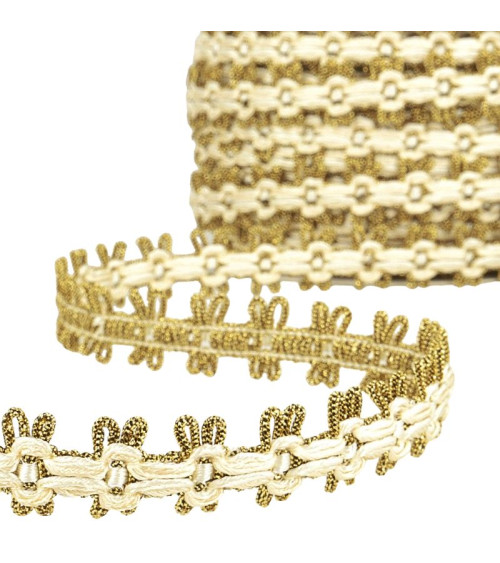 20m spool of gold braid 18mm Ecru