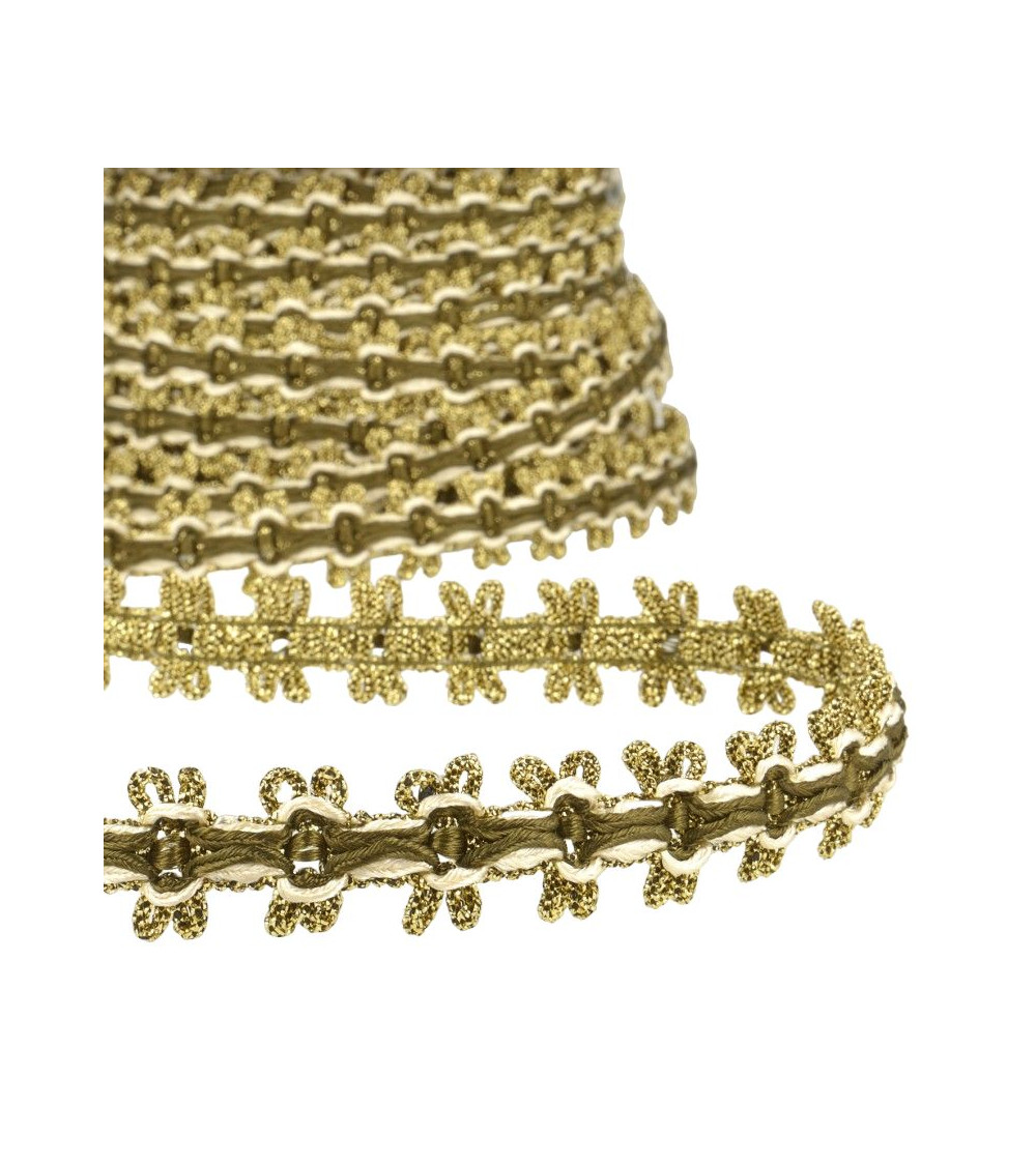20m reel of 18mm Olive Green gold braid