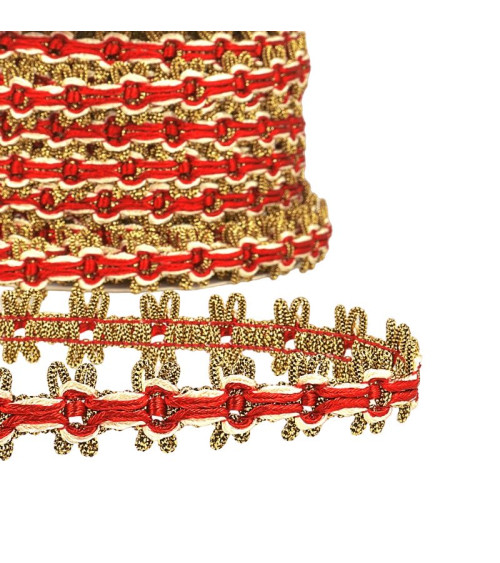 20m reel gold braid 18mm Red