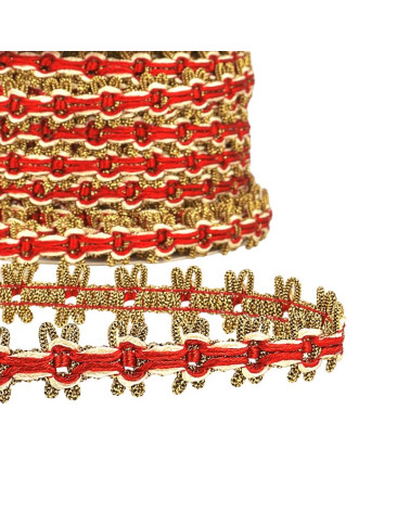 Bobina da 20 m di treccia d'oro da 18 mm Rosso