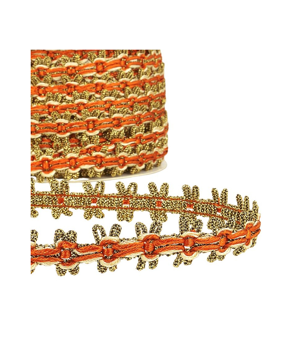 20m reel of 18mm orange gold braid