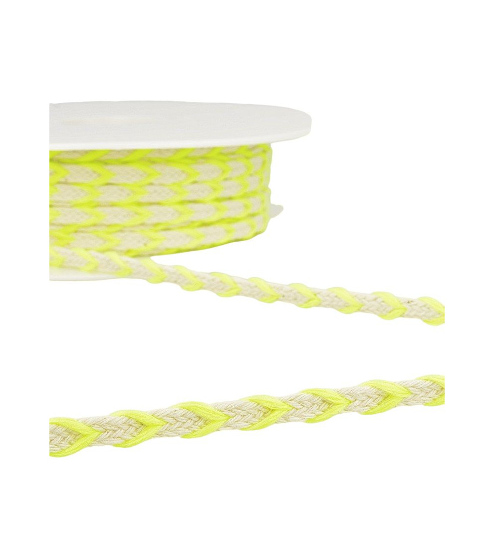 Bobine 25m galon bicolore 6mm Jaune fluo