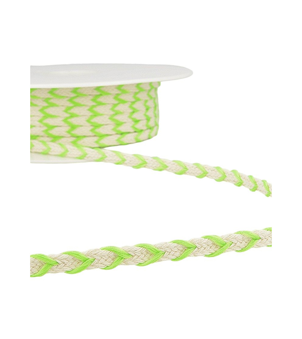 Bobina da 25 m di treccia bicolore da 6 mm Verde fluorescente