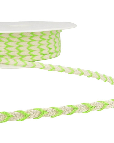 Bobina da 25 m di treccia bicolore da 6 mm Verde fluorescente