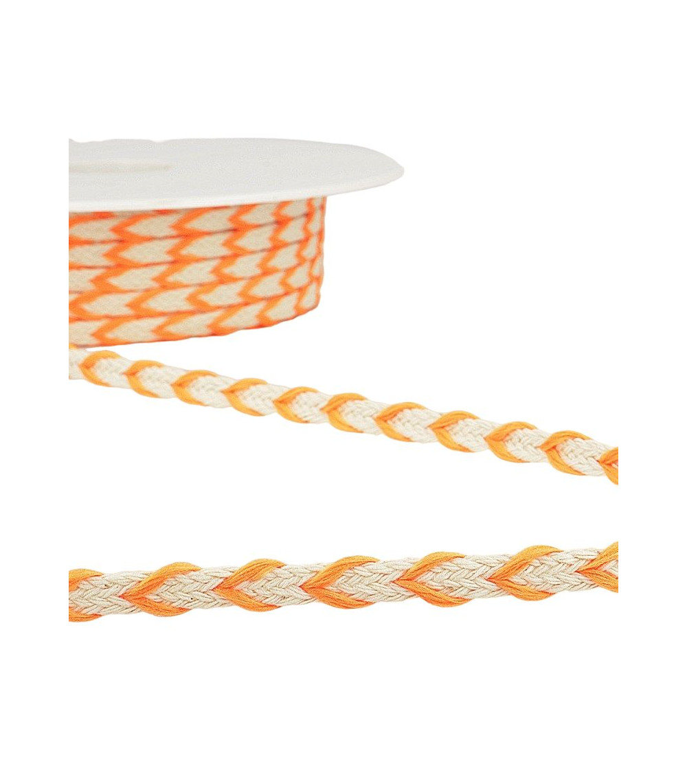 25m reel of two-tone braid 6mm fluorescent orange