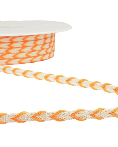 25m reel of two-tone braid 6mm fluorescent orange