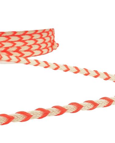 25-m-Rolle mit zweifarbigem 6-mm-Geflecht in Neonrosa