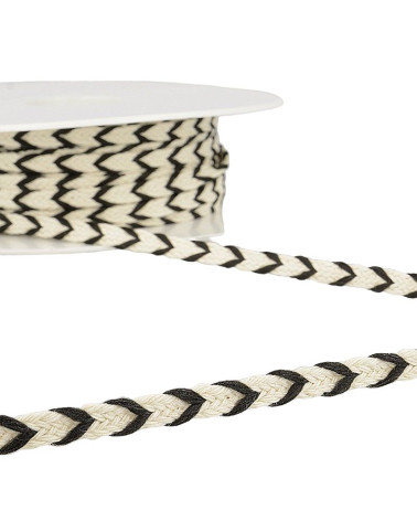 25m reel of two-tone braid 6mm Black