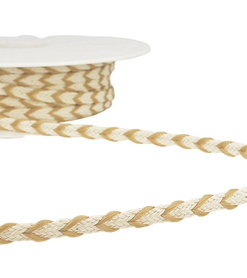 25m reel two-tone braid 6mm Beige