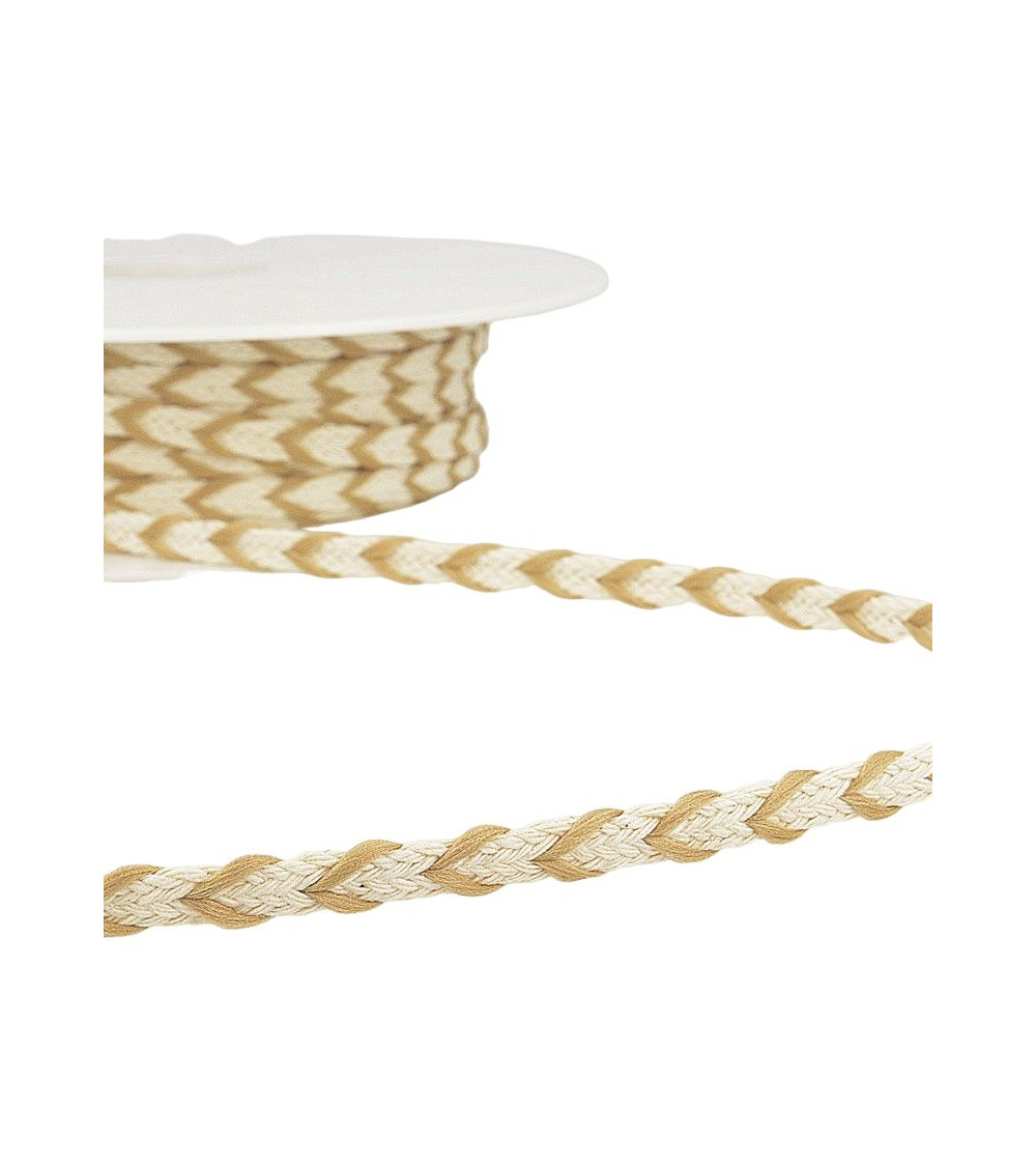 Spule 25m Galon zweifarbig 6mm Beige