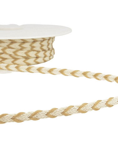 Spule 25m Galon zweifarbig 6mm Beige