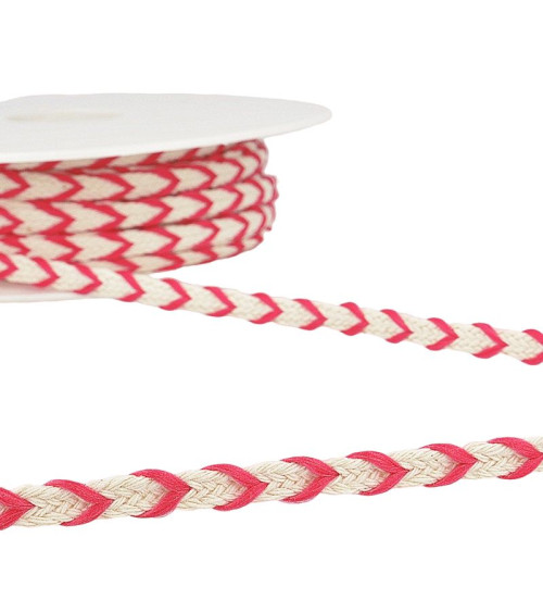 25m reel two-tone braid 6mm Raspberry