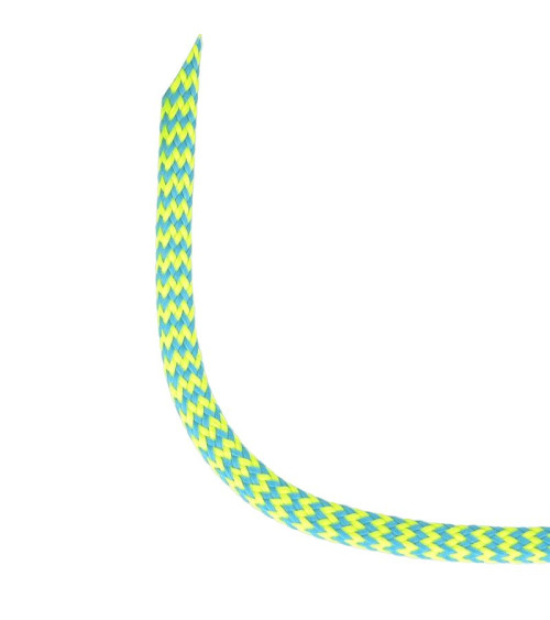 Bobine 25m tresse zigzag 8mm Jaune fluo/bleu