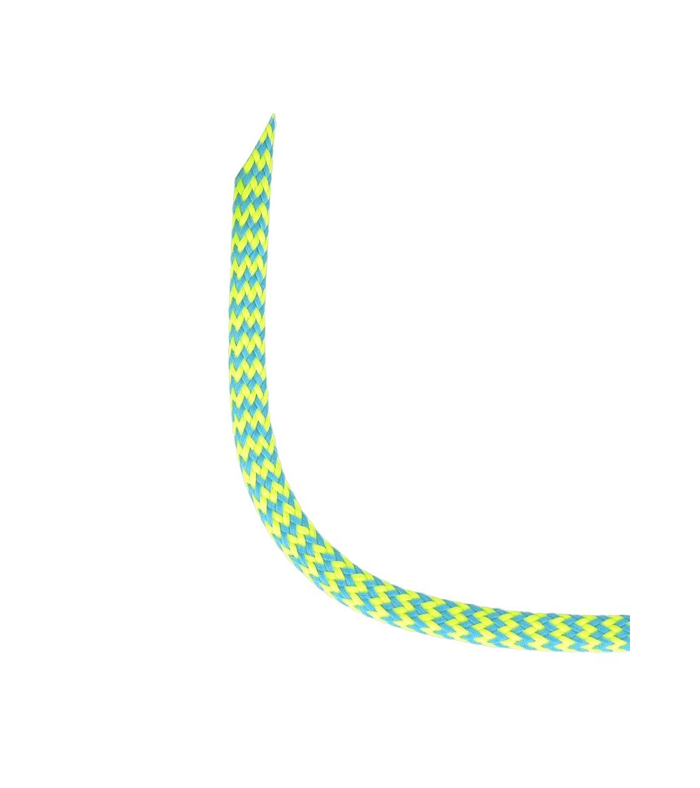 Bobine 25m tresse zigzag 8mm Jaune fluo/bleu