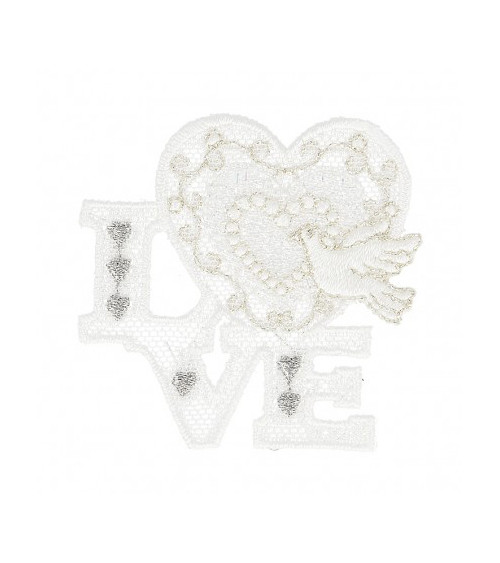 Ecusson thermocollant Cœur Love 5cm x 5cm