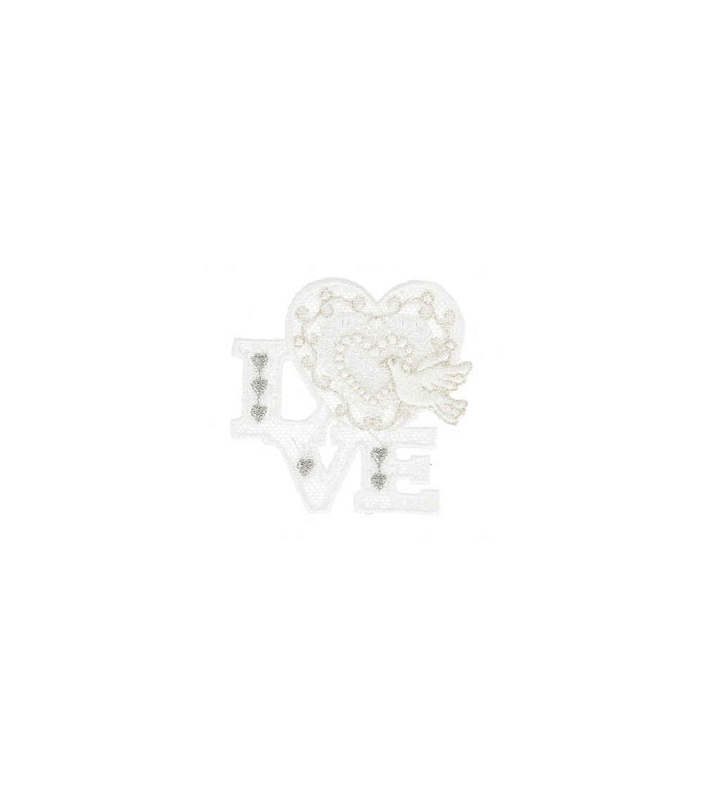 Ecusson thermocollant Cœur Love 5cm x 5cm