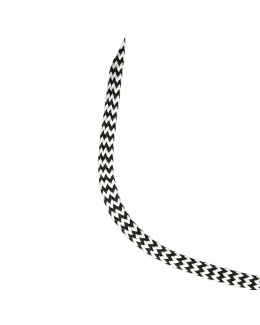 25-m-Spule mit Zickzackgeflecht, 8 mm, Schwarz/Weiß