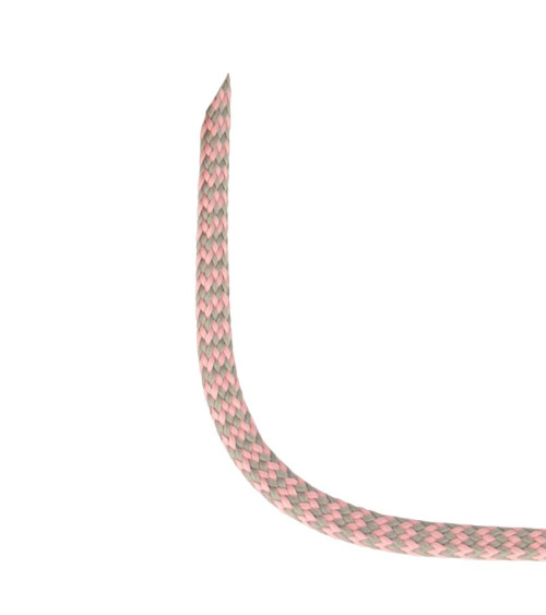 Bobine 25m tresse zigzag 8mm Gris/rose