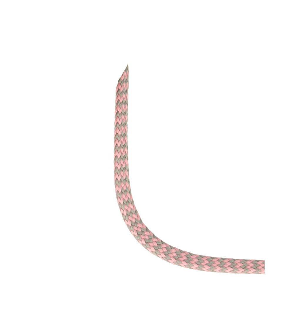 Bobine 25m tresse zigzag 8mm Gris/rose