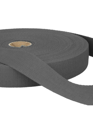 Pellicola 20 m Fettuccia in cotone Grigio Nero