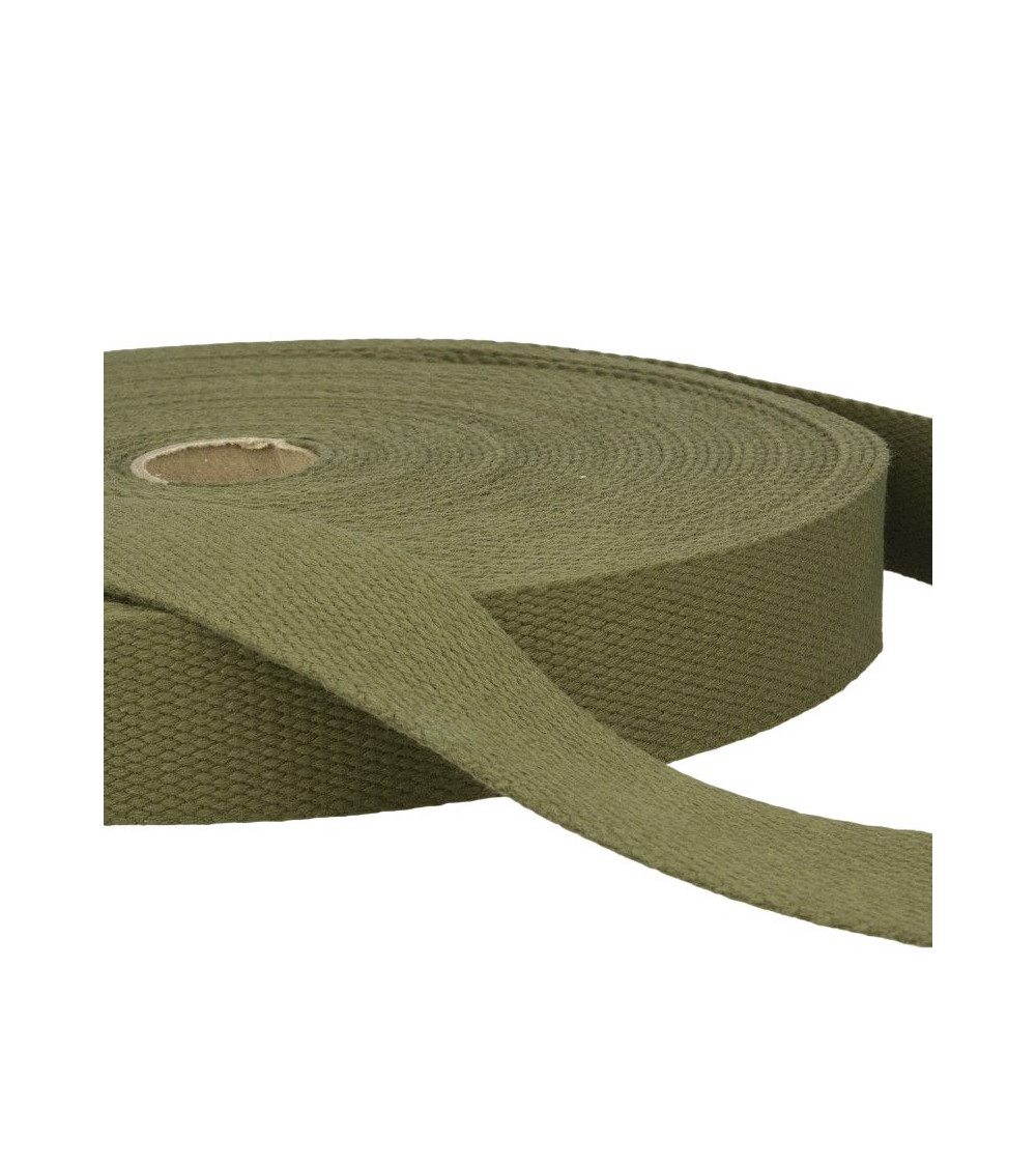 Pellicola 20 m Fettuccia di cotone Khaki