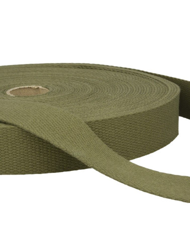 Pellicola 20 m Fettuccia di cotone Khaki