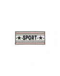 Ecusson thermocollant Bannière sport blanc 2,5cm x 6cm