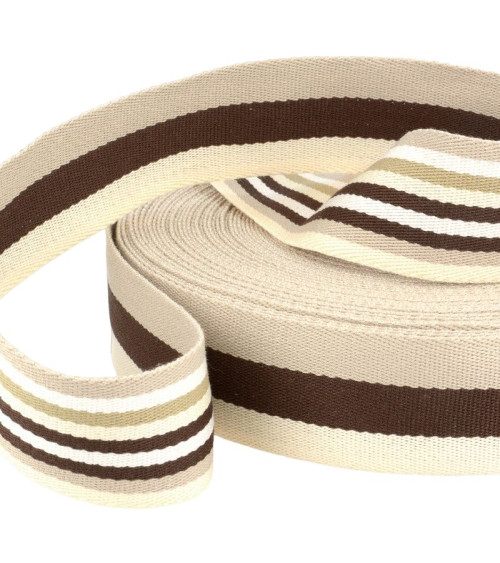 Film 20m webbing strips double sided 40mm Beige/brown