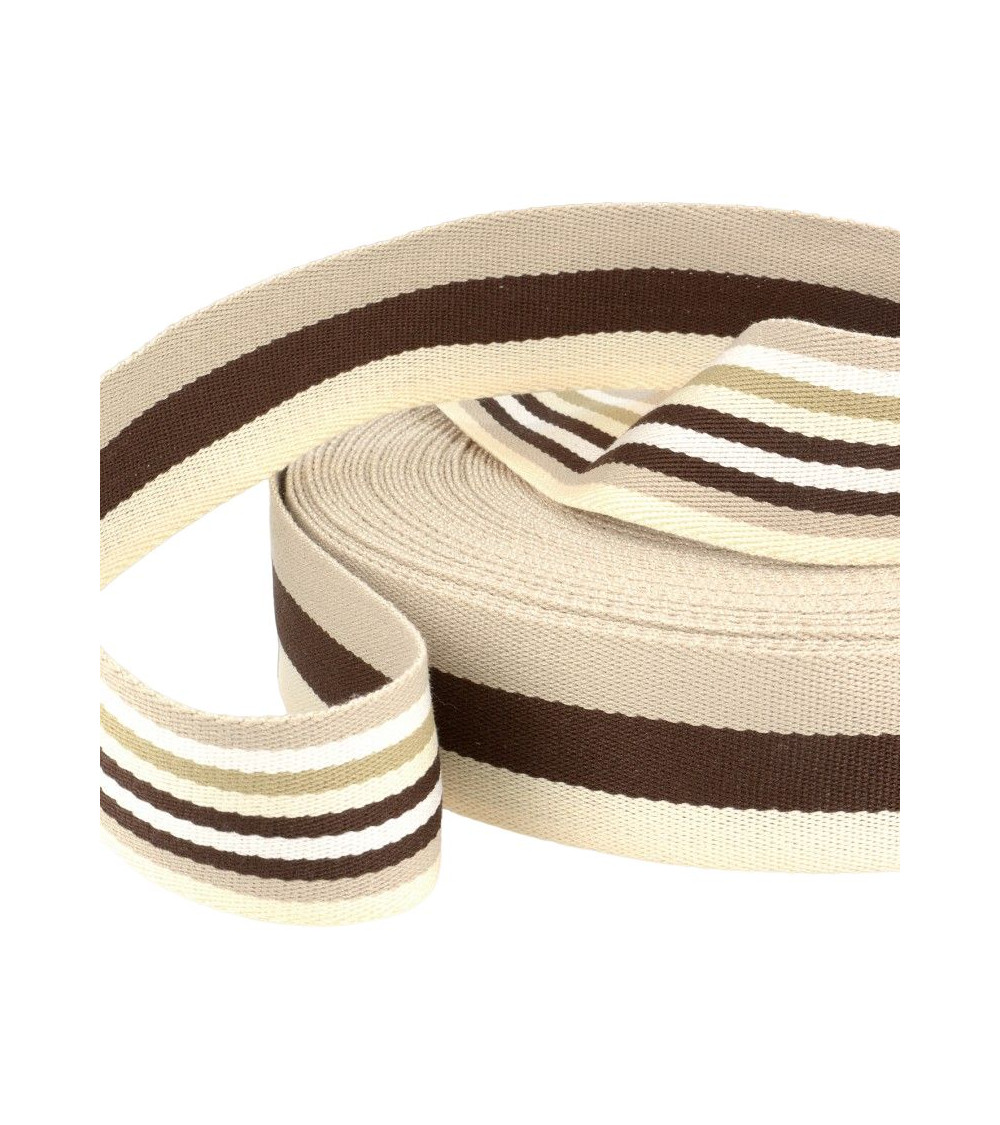 Film 20m webbing strips double sided 40mm Beige/brown
