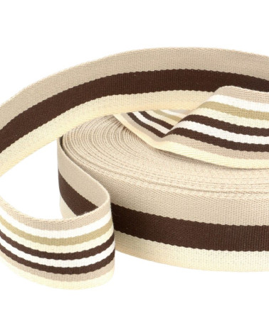 Film 20m webbing strips double sided 40mm Beige/brown