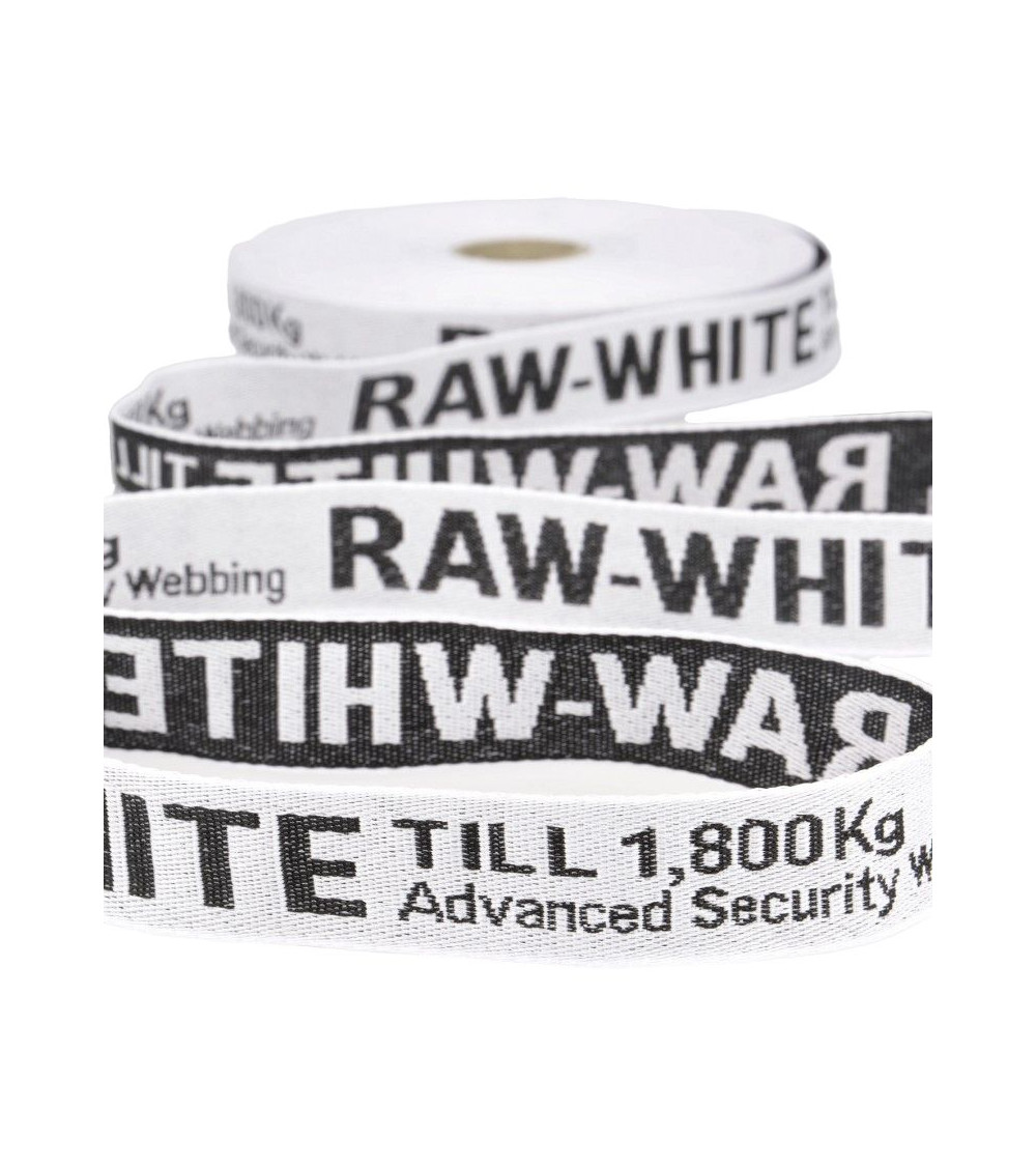 Film 25m polyester jacquard twill RAW WHITE 25mm White/black