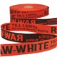 Film 25m sergé jacquard polyester RAW WHITE 25mm Rouge/noir