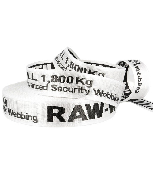 Film 20m jacquard webbing RAW WHITE 35mm White/black