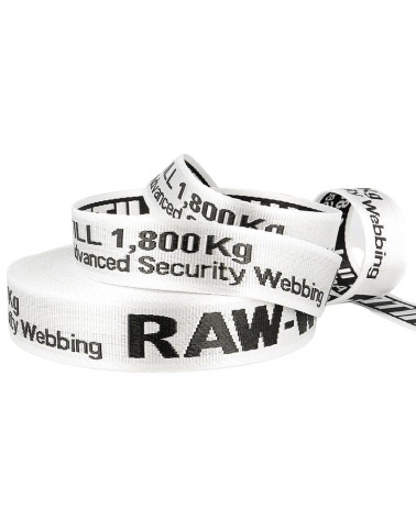 Film 20m jacquard webbing RAW WHITE 35mm White/black