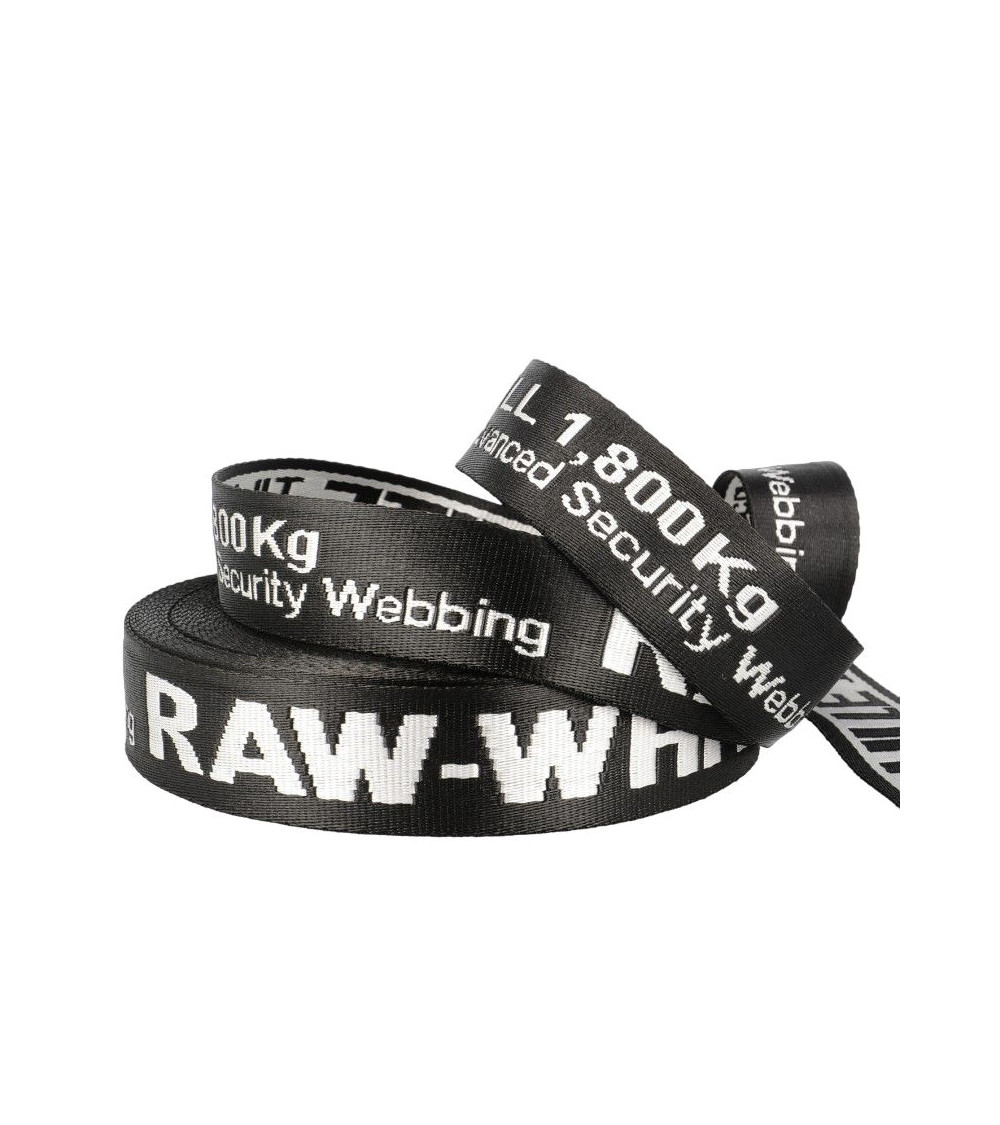 Film 20m jacquard webbing RAW WHITE 35mm Black/white