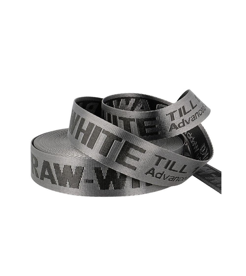 Folie 20m Jacquard-Gurtband RAW WHITE 35mm Grau/Schwarz