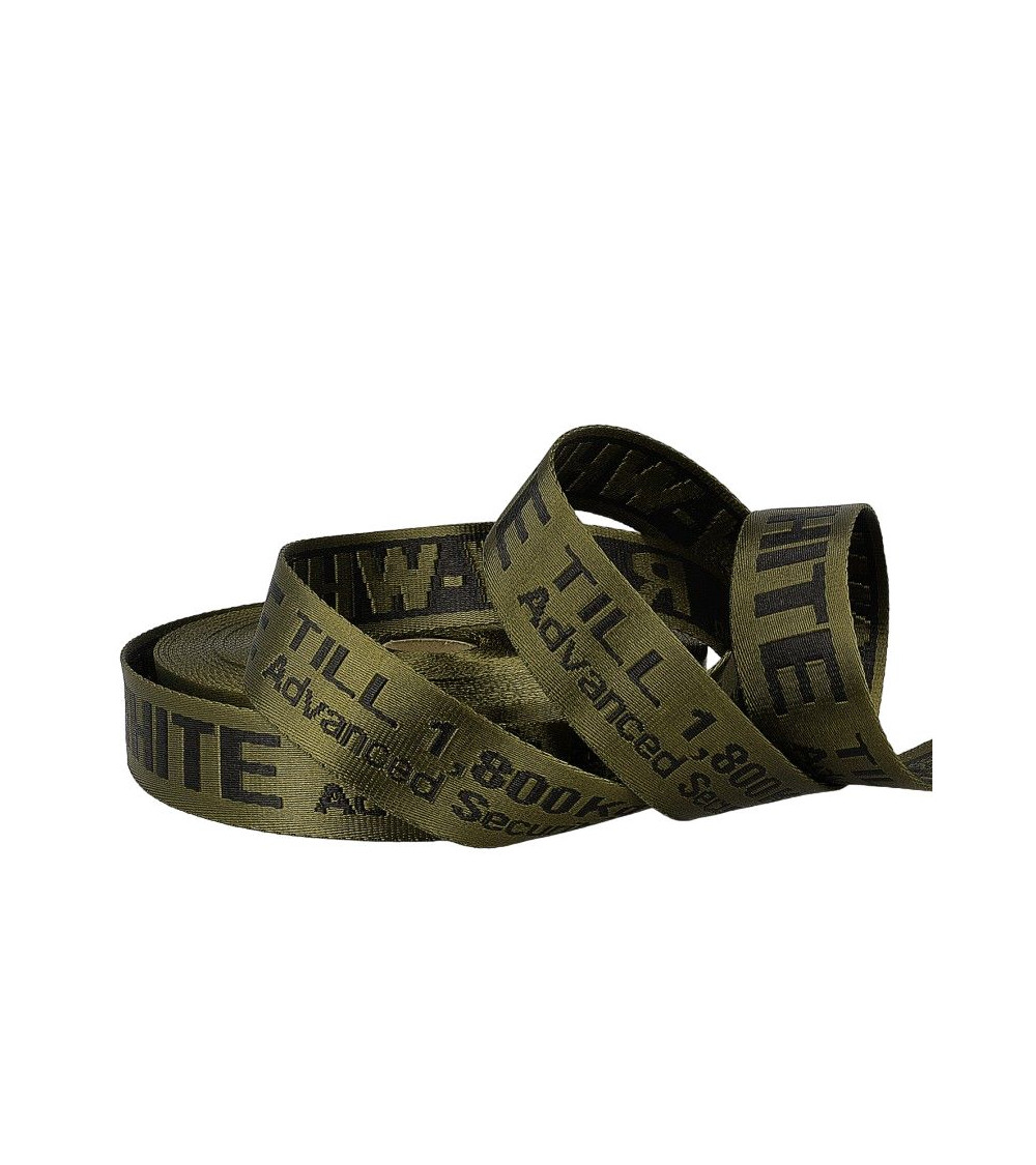 Folie 20m Jacquard-Gurtband RAW WHITE 35mm Khaki/Schwarz