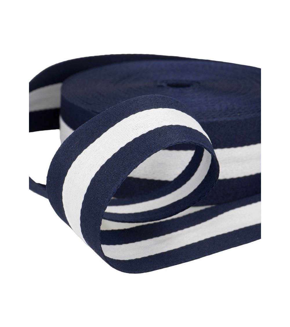 Film 25m galon stripes  40mm Bleu/Blanc