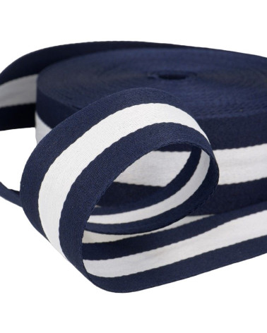 Folie 25m Zopfstreifen 40mm Blau/Weiß