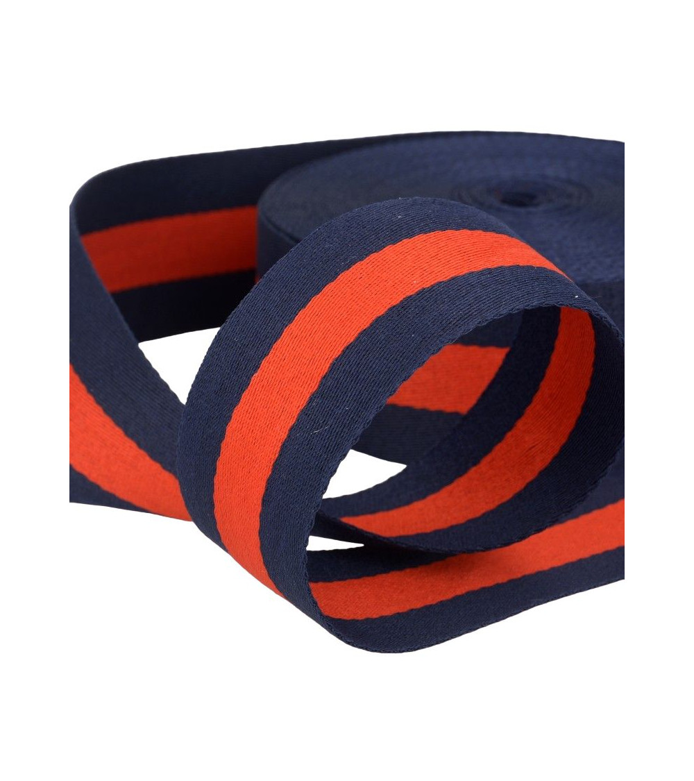 Film 25m galon stripes  40mm Bleu/Rouge