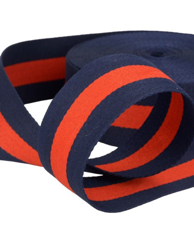 Film 25m galon stripes  40mm Bleu/Rouge