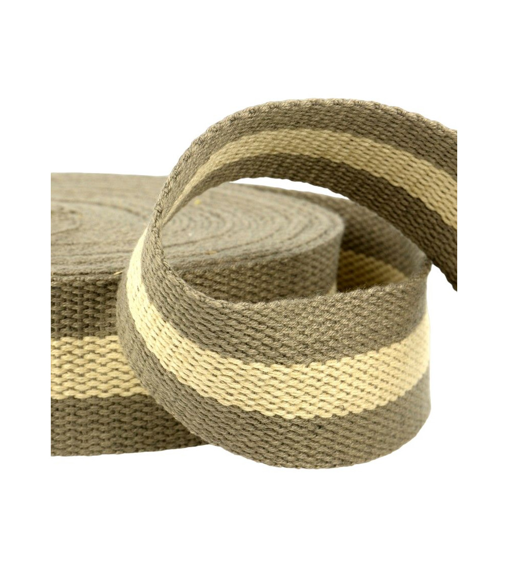Film 25m zweifarbiges Band 30mm Khaki/Beige
