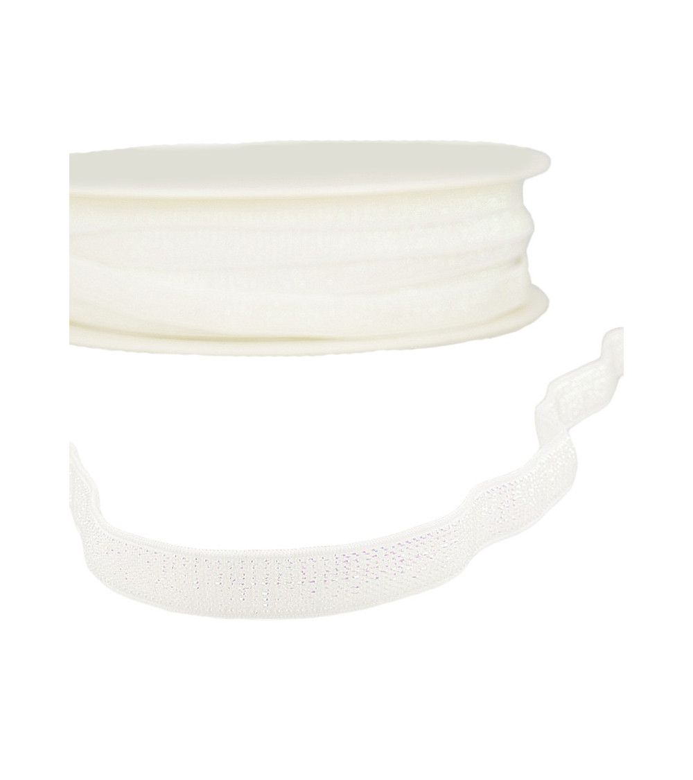 30m reel Metal elastic 10mm edge White