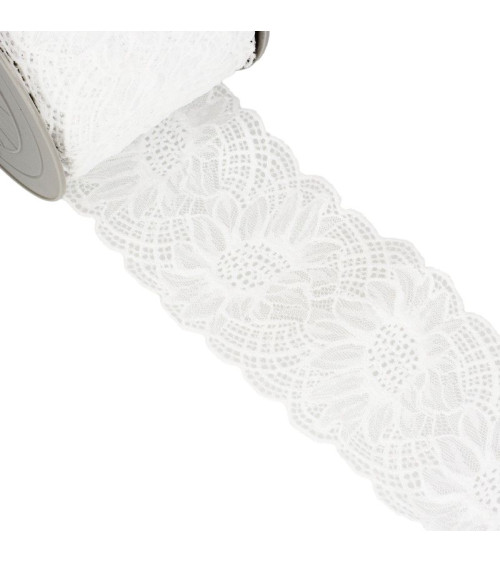 Spool 15m Elastic Lace White 100mm